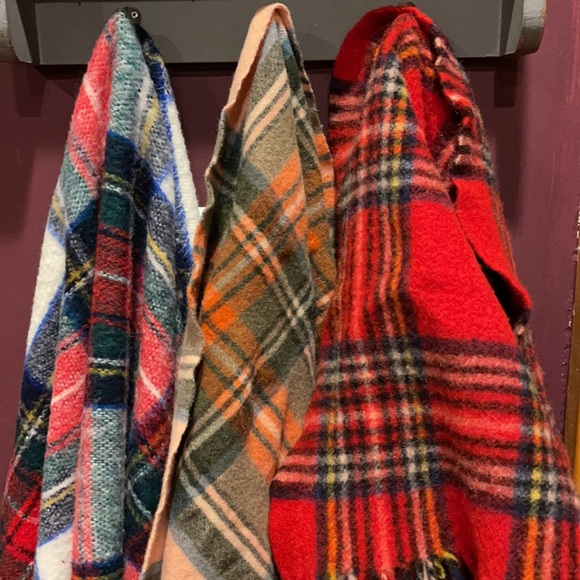 Set/3 Vintage Wool Tartan/Plaid lap blankets